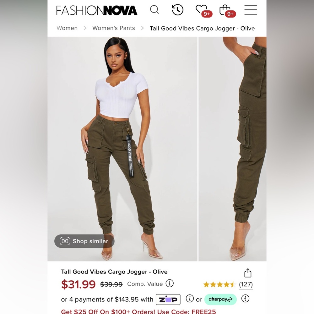 Tall Good Vibes Cargo Jogger - Olive
